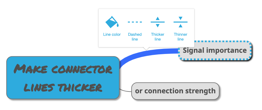 Connector customisation menu